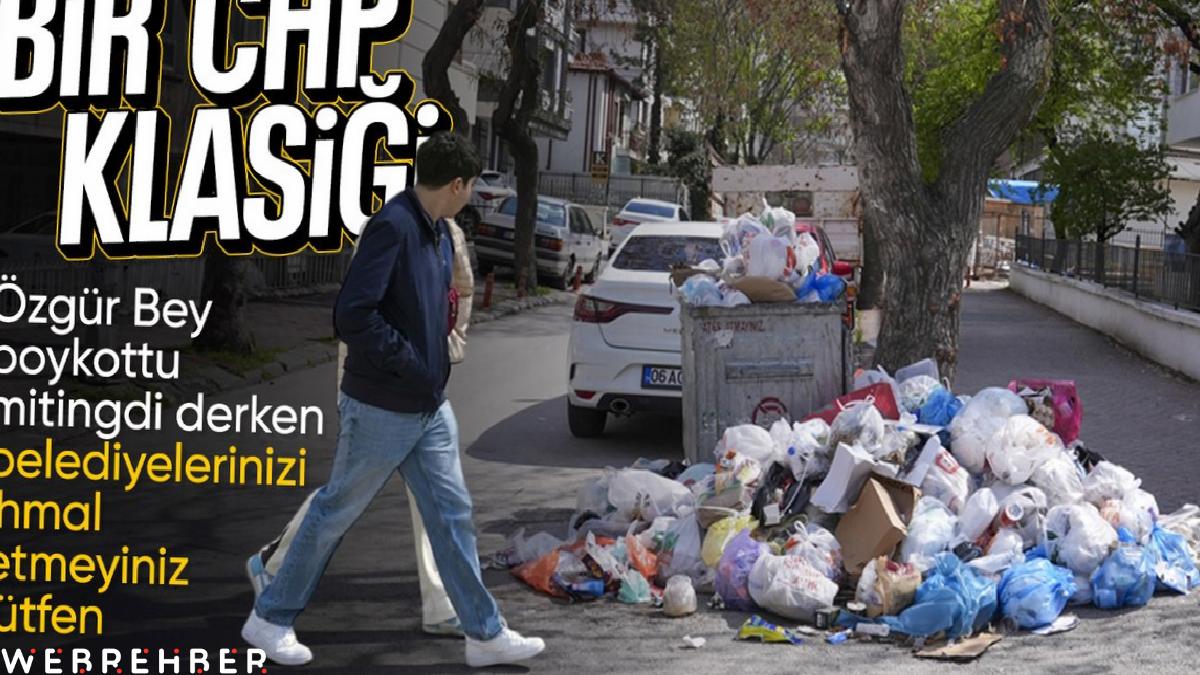 Çankaya’da belediye işçileri, iş yavaşlatarak çöpleri toplamadı