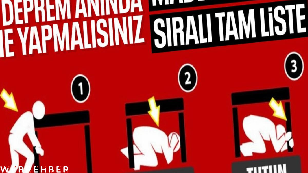 Deprem anında yapılması gerekenler