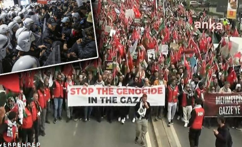 İktidarın ‘Filistin’ ikiyüzlülüğü… CHP’ye yasak, İHH’ye değil! Üsküdar’da ‘Mehmetçik Gazze’ye’ sloganları…
