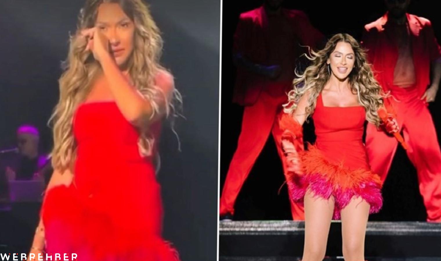 Sahnede duygusal anlar: Hadise Belçika konserinde gözyaşlarını tutamadı!