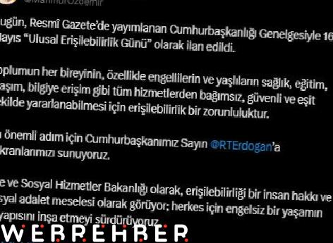 16 Mayıs “Ulusal Erişilebilirlik Günü” ilan edildi