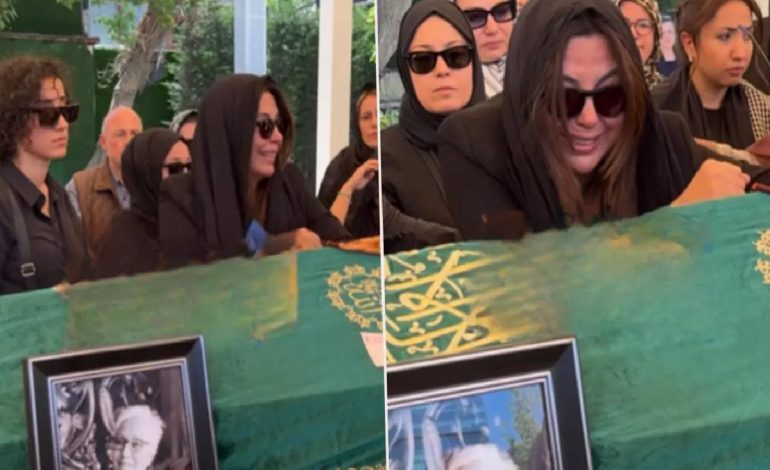 Aslhan ve Saruhan Hünel’in annelerini son yolculuğuna uğurladı