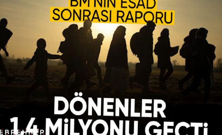 BM: Esad rejiminin ardından 1,4 milyondan fazla Suriyeli evine döndü