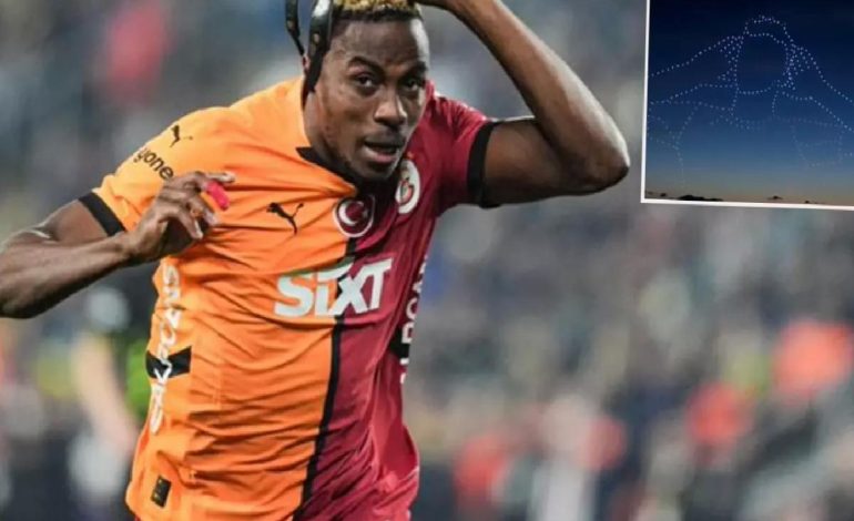 Galatasaray’dan Osimhen’e özel görülmemiş drone gösterisi şovu