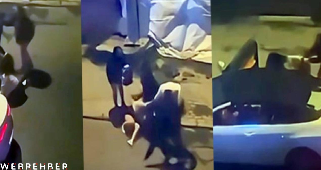 İki erkek aracından inen kadını öldüresiye darp etti