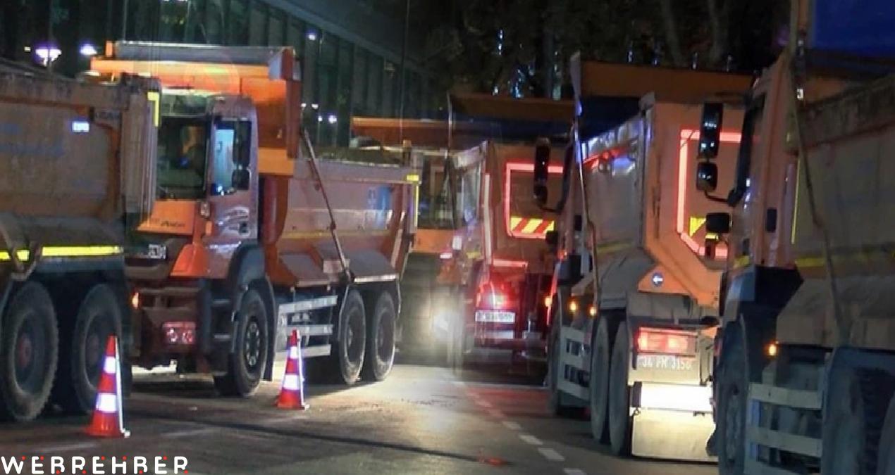 İstanbul’da dün gece yarısı: Kamyonların biri geldi biri gitti, zamanla yarıştılar