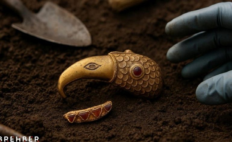 Metal dedektörü ile buldular, tarihe ışık tutacak: Bin 400 yıllık yüzük ve kuzgun