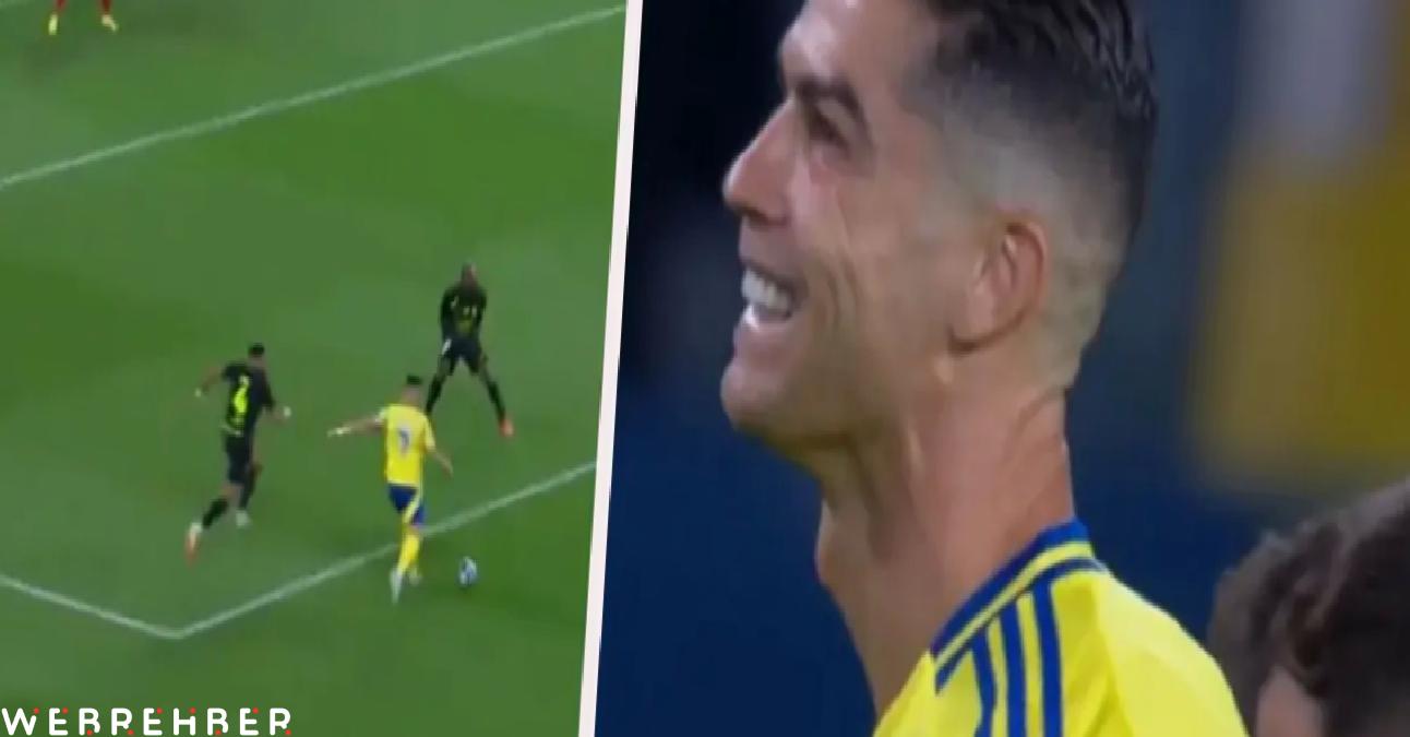Ronaldo öyle bir şut attı ki kendisi bile güldü